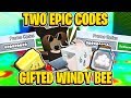 TWO EPIC CODES And GIFED WINDY BEE In Roblox Bee Swarm Simulator