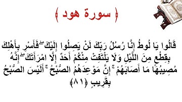 سورة هود الاية 81