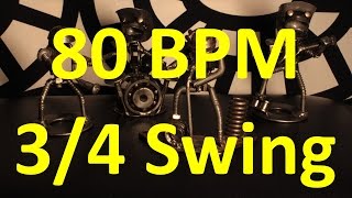 80 BPM - Swing 3/4 - 60s Ballad - Drum track - Metronome - Drum Beat