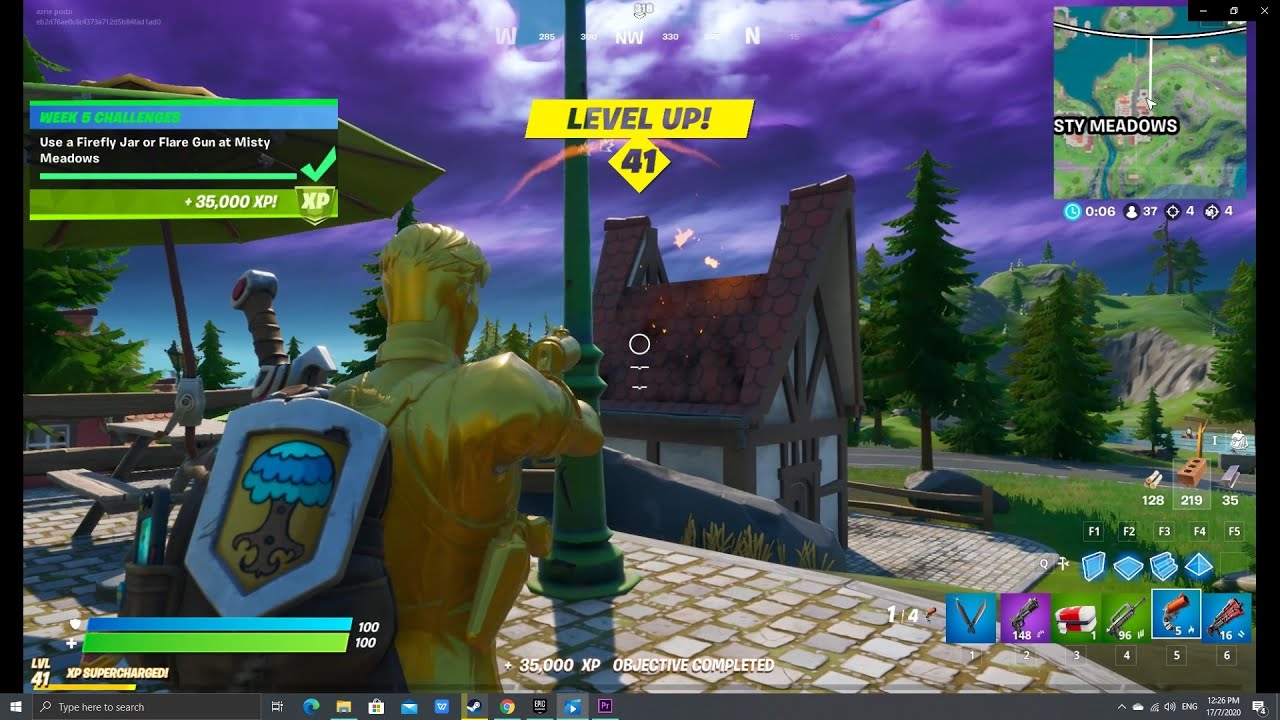 USE A FIREFLY JAR OR FLARE GUN AT MISTY MEADOWS LOCATION (FORTNITE SEASON 3 WEEK 5 CHALLENGES)