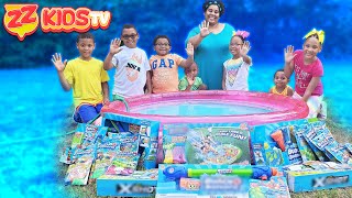 Water Balloon Challenge Battle with ZZ Kids TV