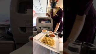 Enjoying Luxurious Food At 36000 Feet Heights Business Class 