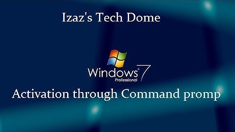 Win 7 activation through Command prompt