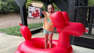 (Big mouth) balloon animal pool float unboxing, inflation, review