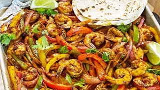 30 minute Sheet Pan SHRIMP FAJITAS Easy And Quick Dinner Recipe #foryou #food