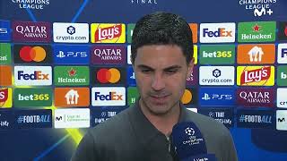 Reacción de Arteta PSG 1-1 Arsenal goles