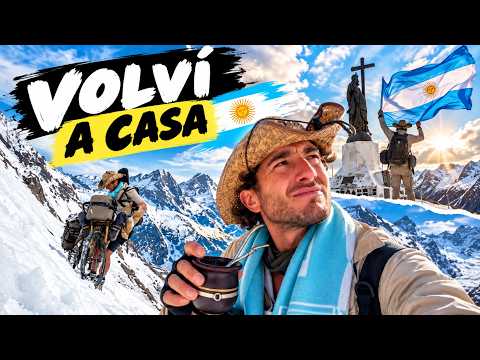 I cross the Andes by bicycle and arrive home.