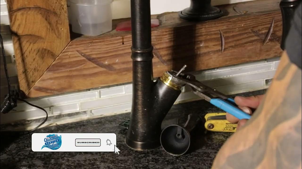 How to fix leaking kitchen faucet, delta goose neck YouTube