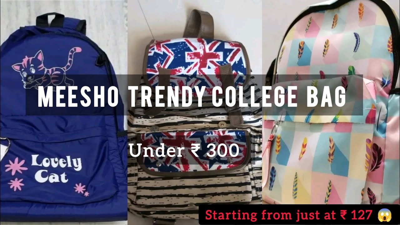 Meesho college bag haul | Starting from 127 | Meesho backpack haul 🎒 ...