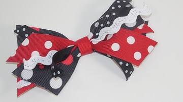 How To Make Ribbon Spikes Hair Bow Part 2