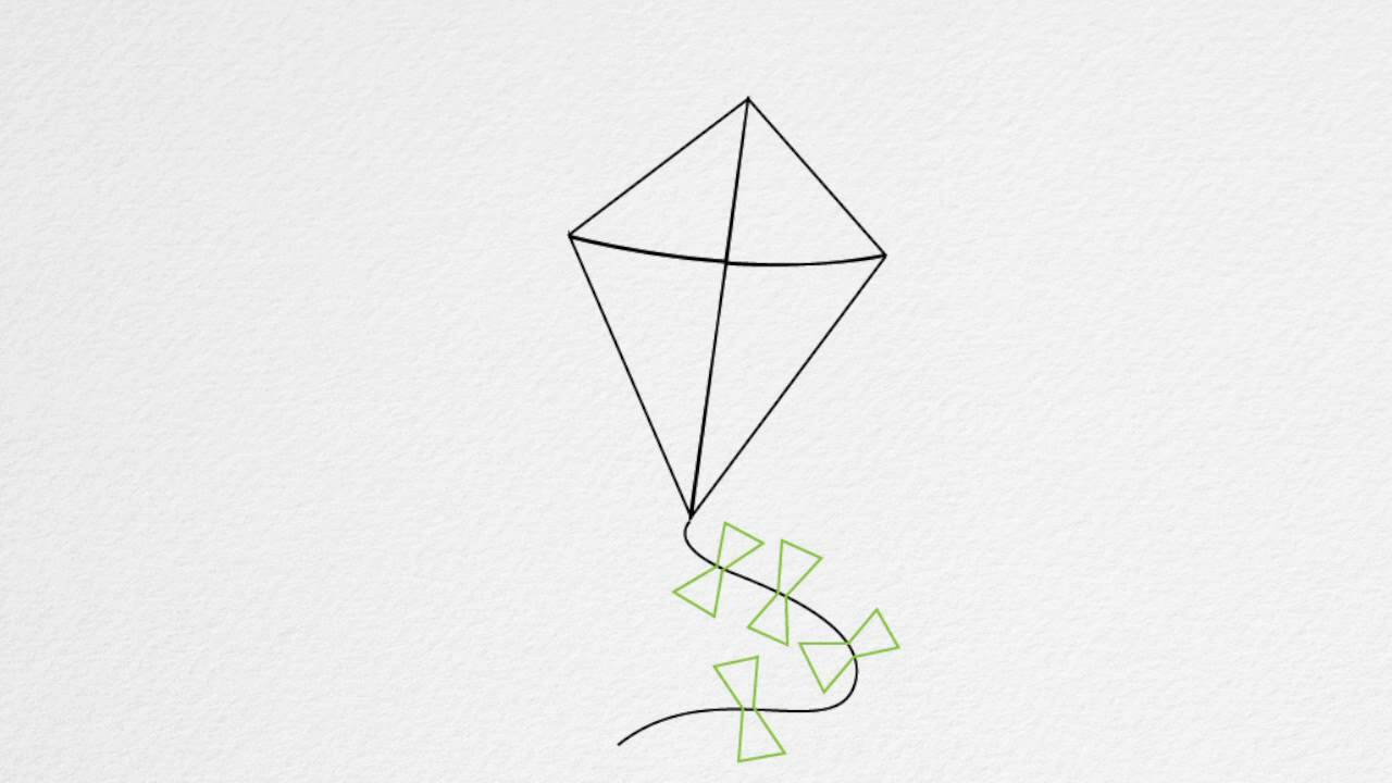 How To Draw A Kite Step By Step Youtube