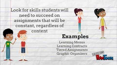 differentiation learning menu