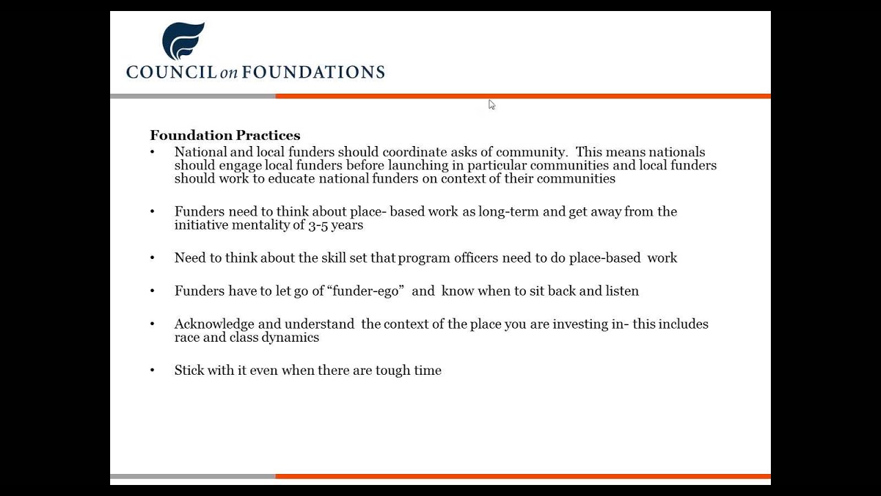 foundation brush คือ Approaches to Place Based Philanthropy