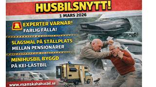 Husbilsnytt 13 Livsfarligt Med Takbox. Slagsmål På Ställplats Mellan Pensionärer. Ny Minihusbil.