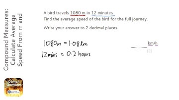 Compound Measures: Calculate Average Speed From m and mins to km/h (Grade 4) - GCSE Maths Revision
