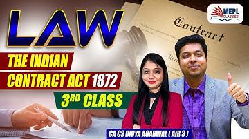 Indian Contract Act 3rd Class | CA/CMA Foundation ,CSEET & CMA Inter | MEPL- Divya Agarwal Ma