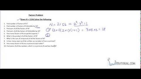 Numbers System: Factors Part1 by Webutorial.com