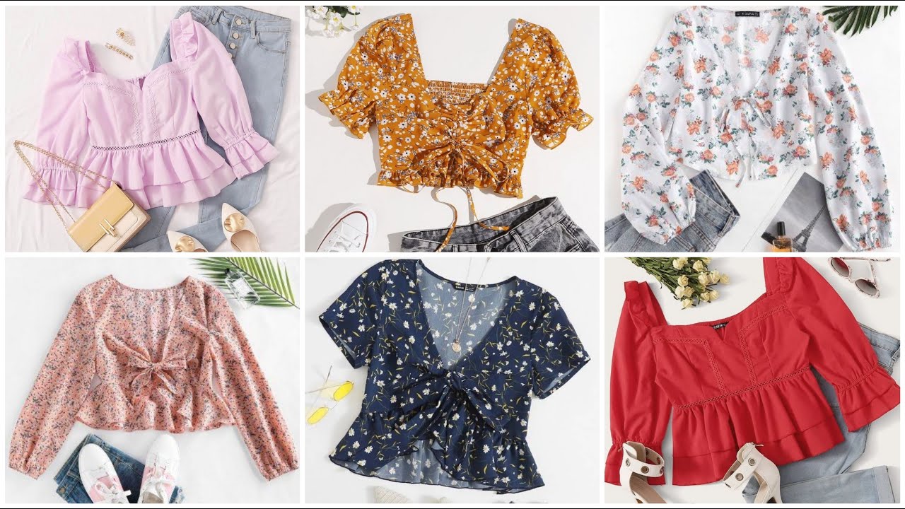 Latest Summer Light Tops For Girls 2022 | Chiffon Blouse Designs ...