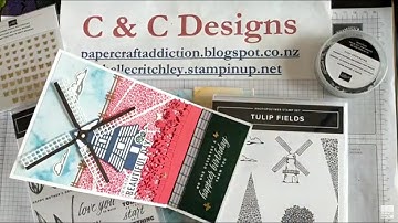 Windmill Easel Card made with Flowering Fields Suite Collection from Stampin