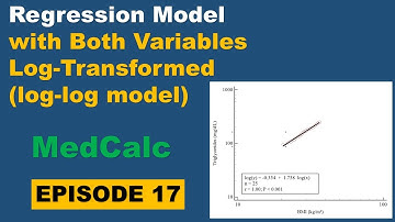 Regression Model with Both Variables Log-Transformed (Log-Log Model) in MedCalc | Episode 17