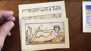 Erotica 1921 Art Deco lot x 10 pochoir prints Nudes embrace recline
