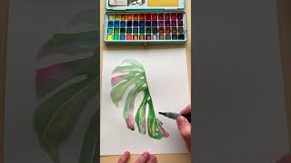 Beautiful Monstera Leaf Watercolor Tutorial