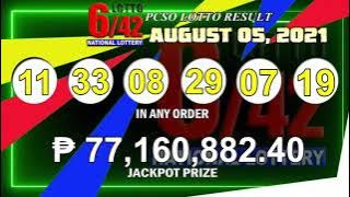 9PM LOTTO RESULT AUGUST 5, 2021 | LOTTO DRAW RESULT TODAY