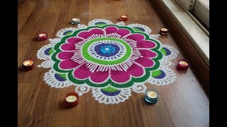 Rangoli designs with colours by Shital Daga , freehand rangoli designs for diwali