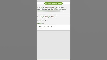 reverse method in list | List In Python | Python Tutorial | Exersice #shorts  #python #ytshorts #4k