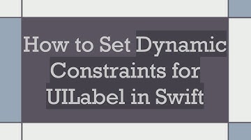 How to Set Dynamic Constraints for UILabel in Swift