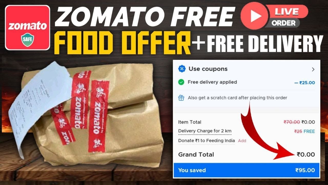 🔥Zomato Free Food Offer Zomato Free Delivery Plus Extra Cashback