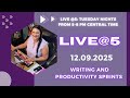DECEMBER 9-LIVE@5-LIVE WRITING AND PRODUCTIVITY SPRINTS!