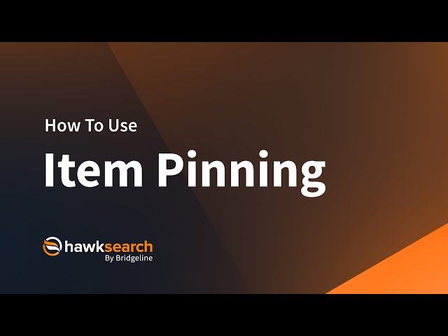 Hawksearch – Item Pinning