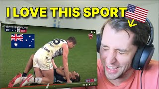 American reacts to AFL FUNNY MOMENTS [2]