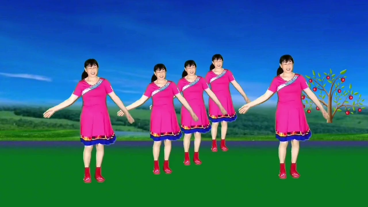 经典民歌广场舞《青山哥哥绿水妹》云飞 郭津彤对唱，歌甜舞美