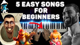 5 EASY PIANO SONGS FOR BEGINNERS