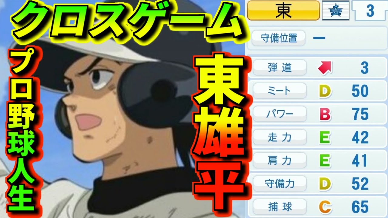 架空選手 クロスゲーム 東雄平 がライバル達と共に歩むプロ野球人生の軌跡 アニメキャラのオーペナ パワプロ Youtube
