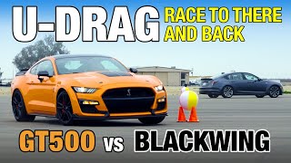 Drag Race! Ford Mustang Shelby GT500 vs. Cadillac CT5-V Blackwing | 0-60, Top Speed, U-Drag & More