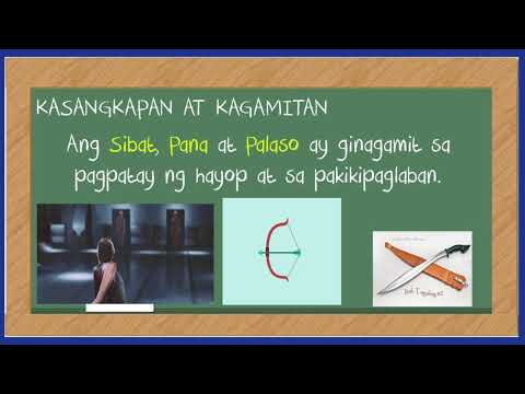 Kultura ng mga sinaunang Pilipino materyal Kasangkapan at Kagamitan