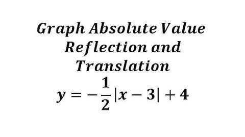 Graphing Absolute Value Functions: Transformation y=-1/2|x-3|+4
