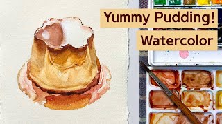 Yummy Pudding Watercolor 🍮 디저트 그림 #watercolortutorial #dessertpainting