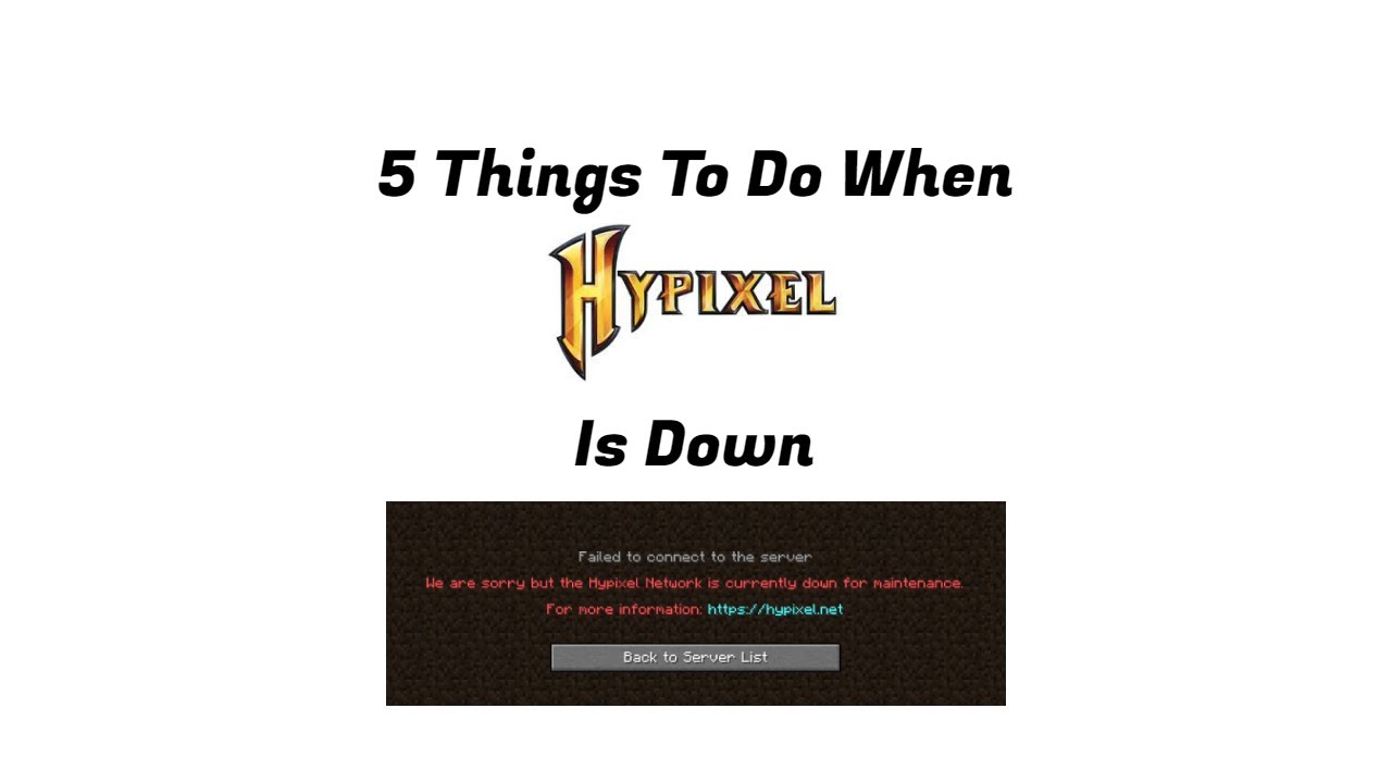 5 Things To Do While Hypixel Is Down - YouTube