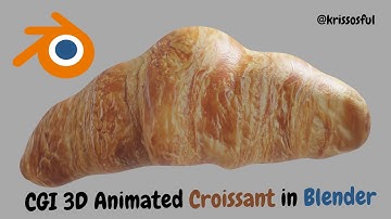 CGI 3D Animated Croissant in Blender#blender#blender3d #tutorial #cg #3dmodeling #3d