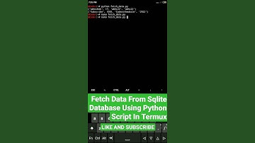 Termux Fetch Data From Sqlite3 Database Using Python#shorts