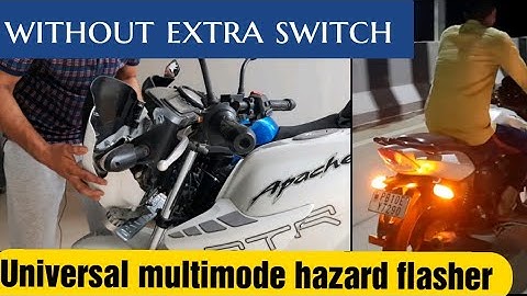 Hazard module install in TVS Apache !! Universal simtac multi mode hazard flasher #bikemodification