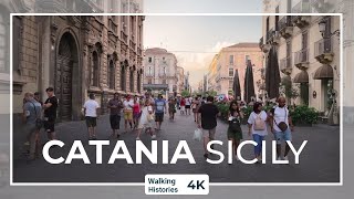 [4K] Catania, Sicily Walking Tour  |  Via Etnea - Castello Ursino - Teatro Massimo (Catania, Italy)