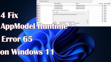 AppModel Runtime Error 65 in Windows 11 - 4 Fix