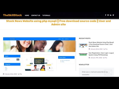 News website using php mysqli || Admin and User site || The Skill Stock || Free download Source code