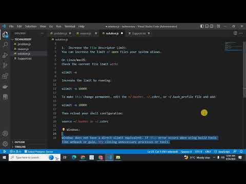 Error: EMFILE, too many open files Node js