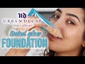 NEW URBAN DECAY HYDROMANIAC TINTED GLOW FOUNDATION REVIEW & WEAR TEST | AnchalMUA